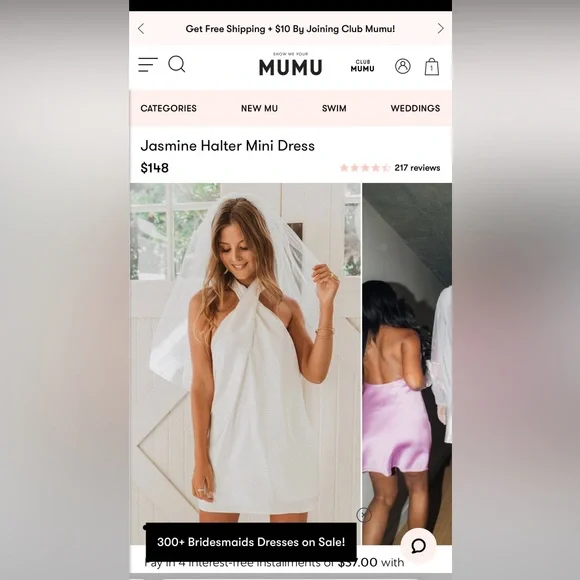 Show Me Your MuMu Jasmine Halter Mini Dress White